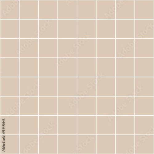 Crossed lines grid pastel seamless vector pattern. Hand-drawn squared pattern. Gender neutral plaid design. white stripes on a pastel brown background.