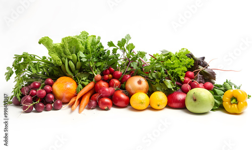 vegetable and fruits photo or illustrator on white background