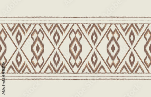 Ethnic abstract ikat art. Aztec ornament print. geometric ethnic pattern seamless color oriental. Design for background ,curtain, carpet, wallpaper, clothing, wrapping, Batik, vector illustration.