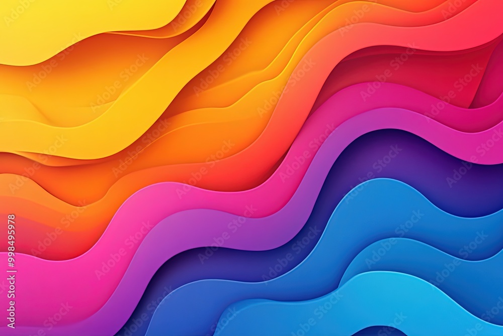Modern and vibrant abstract gradient wave design for creative projects. Modern and vibrant abstract gradient wave design for creative projects.