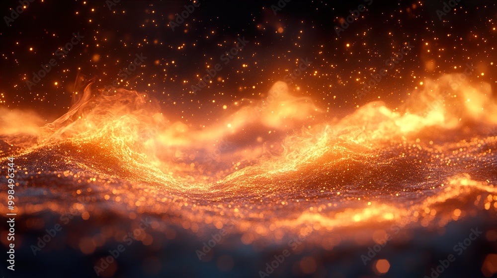Abstract Fire and Smoke: A Glowing, Dynamic Landscape