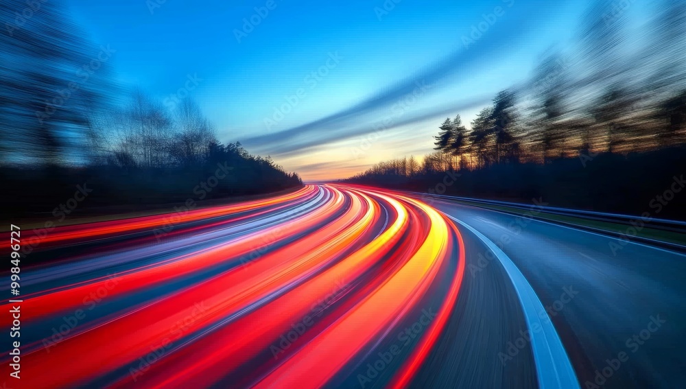 Highway with cars driving fast at night Highway with cars driving fast at night