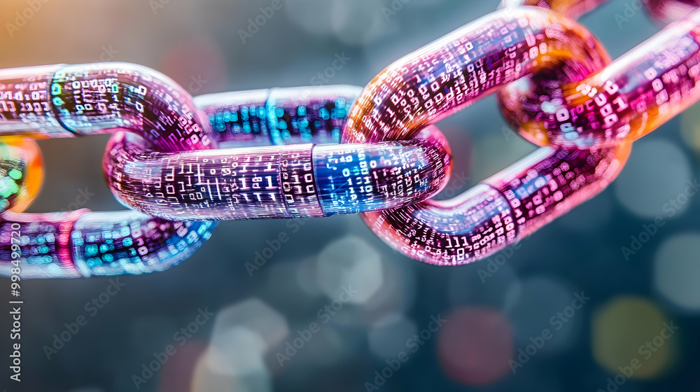 Digital Chain Link Close-Up Illustration Digital Chain Link Close-Up Illustration