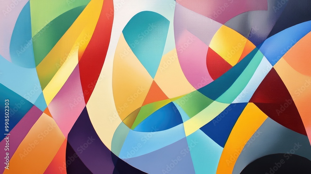 An abstract geometric landscape painting, featuring bold colors and shapes that create a sense of movement. An abstract geometric landscape painting, featuring bold colors and shapes that create a sense of movement.