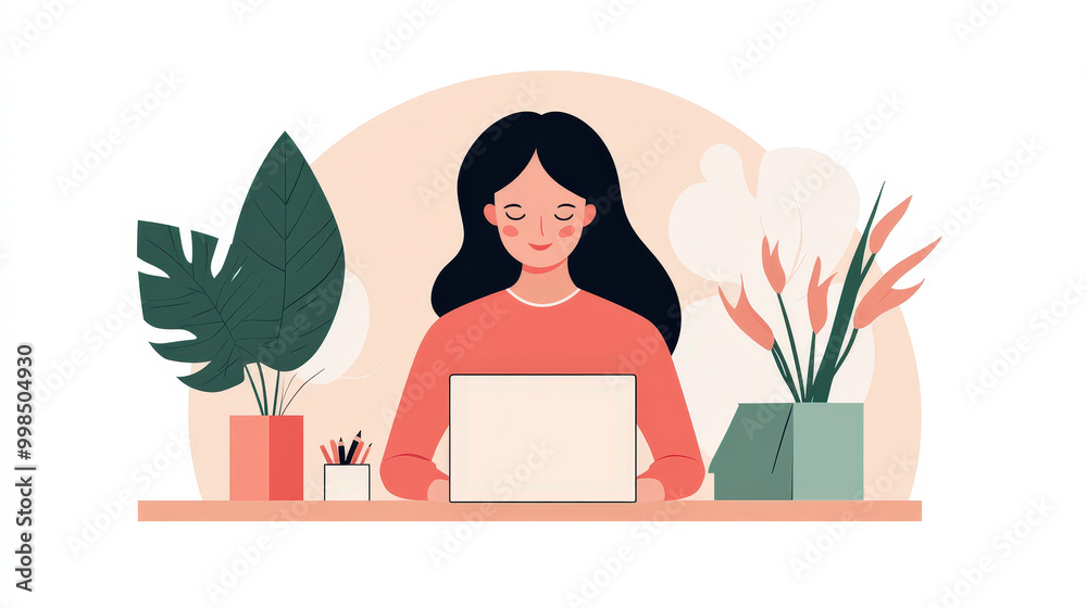 Woman creating DIY crafts from recycled materials, eco friendly, flat design illustration Woman creating DIY crafts from recycled materials, eco friendly, flat design illustration