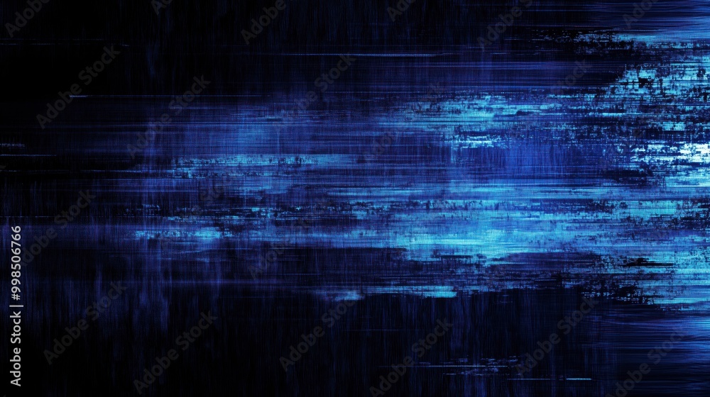 Fototapeta premium High contrast abstract blue digital glitch texture art that looks vibrant and modern, representing tech-themed visuals.