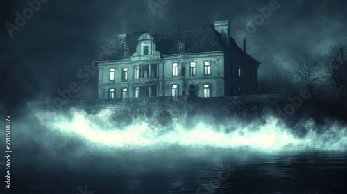 Mysterious Mansion in the Fog