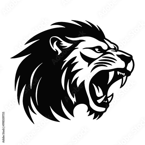 Lion Silhouette Vector Illustration – Elegant and Bold Design for Creatives