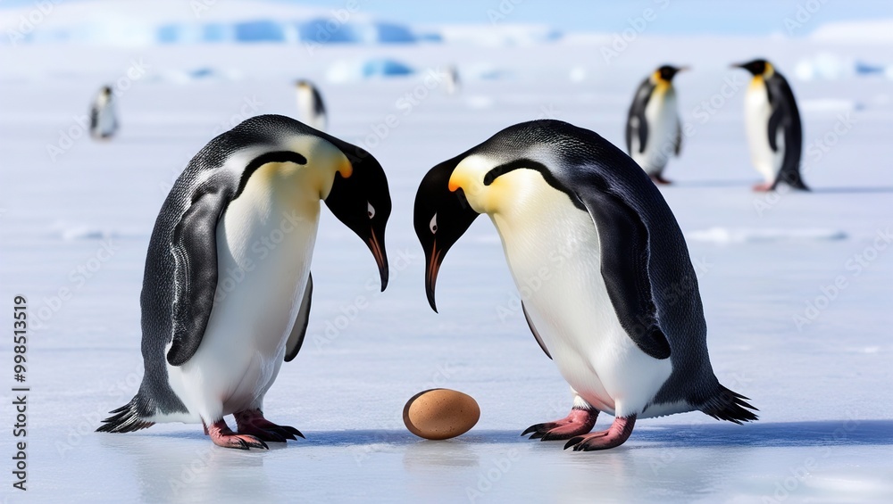 Obraz premium two penguins on a rock