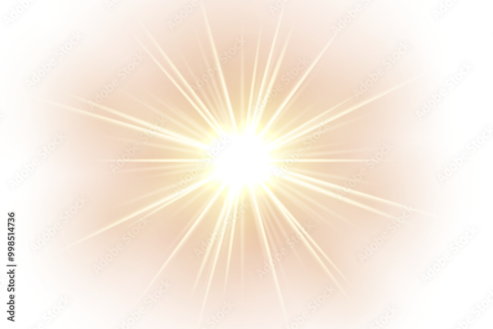 Gold Rays Isolated on White Background, Vector Illustration Gold Rays Isolated on White Background, Vector Illustration