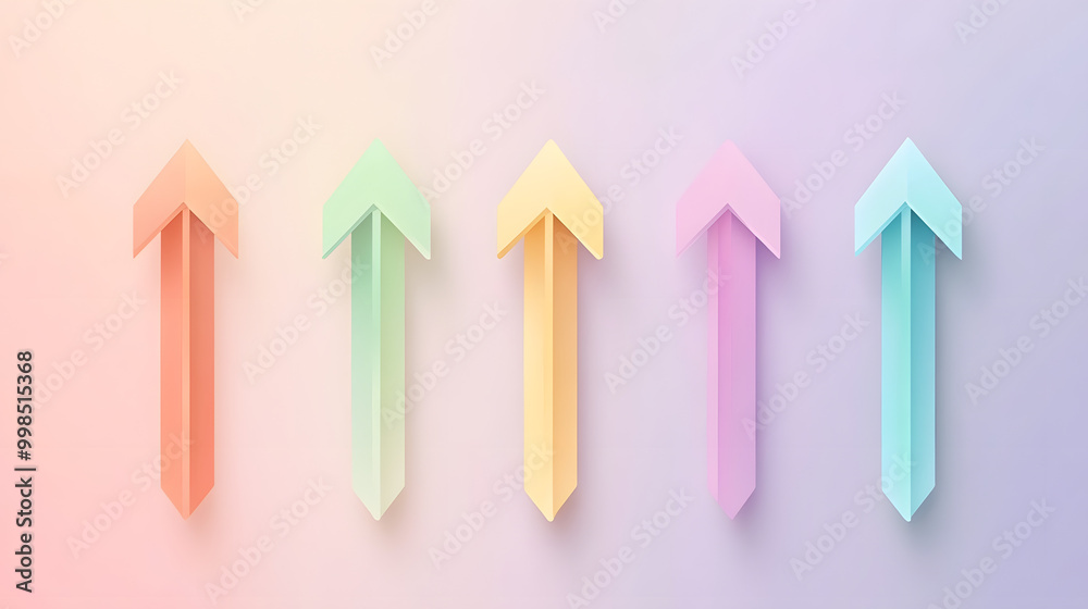 Simple pastel arrow set of icons with smooth lines and soft pastel tones placed on a clean background Simple pastel arrow set of icons with smooth lines and soft pastel tones placed on a clean background