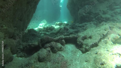 Play of light and shadow in the Red Sea caves