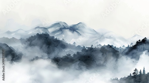 Color_ink_wash_simple_and_atmospheric_cloud_and_mis