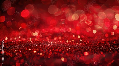 Red glitter bokeh vintage lights