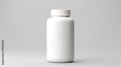 mock up white plastic medicine bottle Isolated on a white studio background