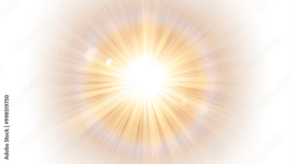 Obraz premium Sunlight Dazzling, Isolated on White Background, Vector Illustration