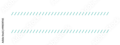 手書きのシンプルな斜めストライプの飾り罫 - 緑色のラインの見出しなどのフレーム素材