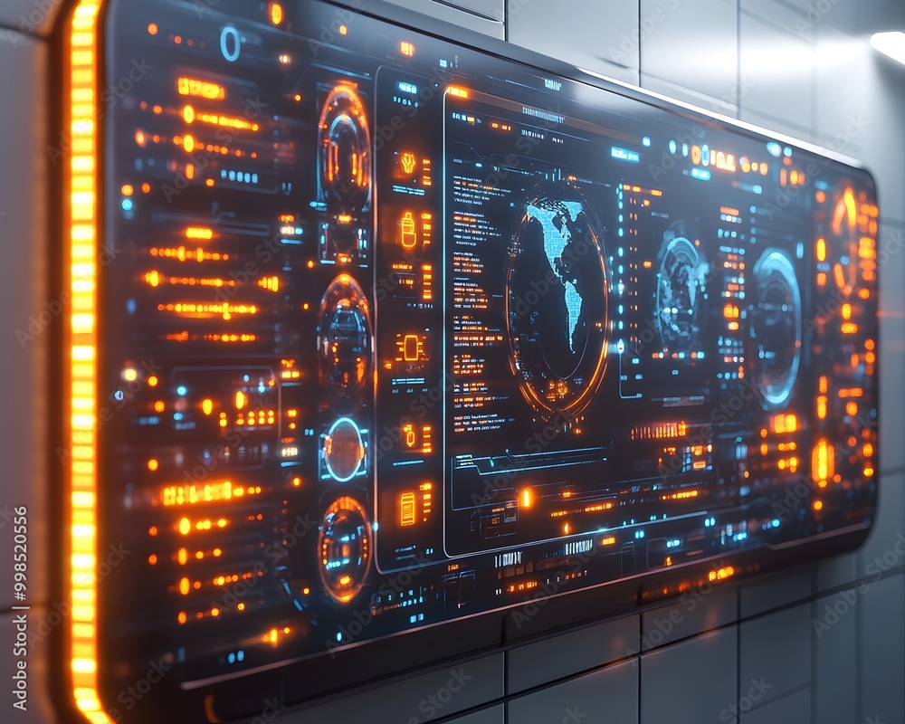 Futuristic smart home control panel of home appliances, sleek and ...