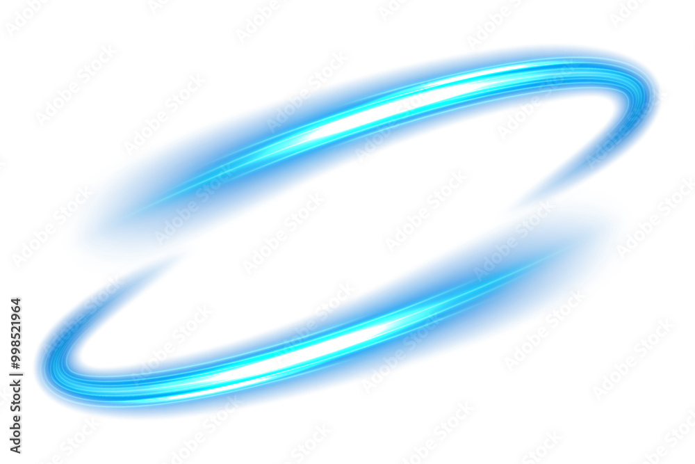Twin Blue Wavy Line of Light Isolated on White Background, Vector Illustration Twin Blue Wavy Line of Light Isolated on White Background, Vector Illustration