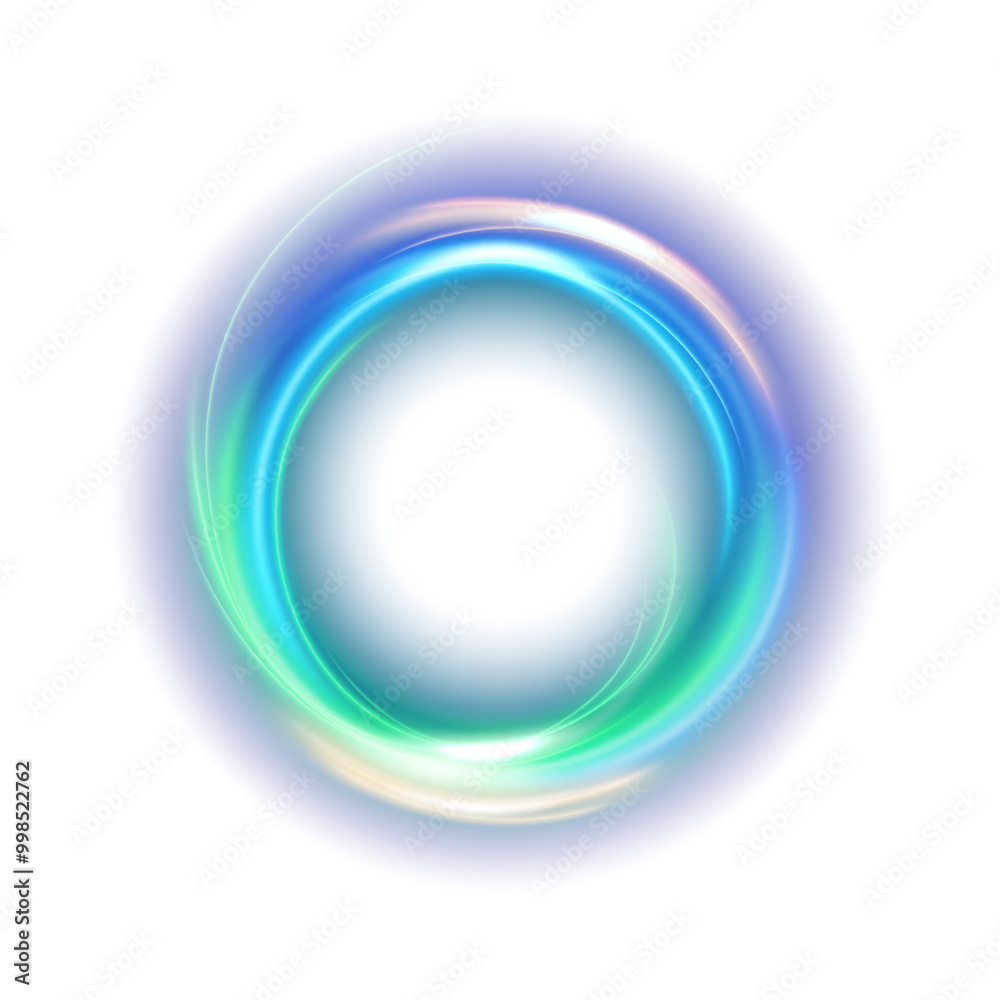 Abstract Ring Light Effect Isolated on White Background, Vector Illustration Abstract Ring Light Effect Isolated on White Background, Vector Illustration