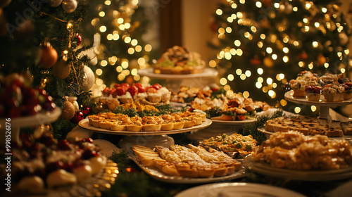 Christmas Buffet with Appetizers and Desserts (christmas-tree)