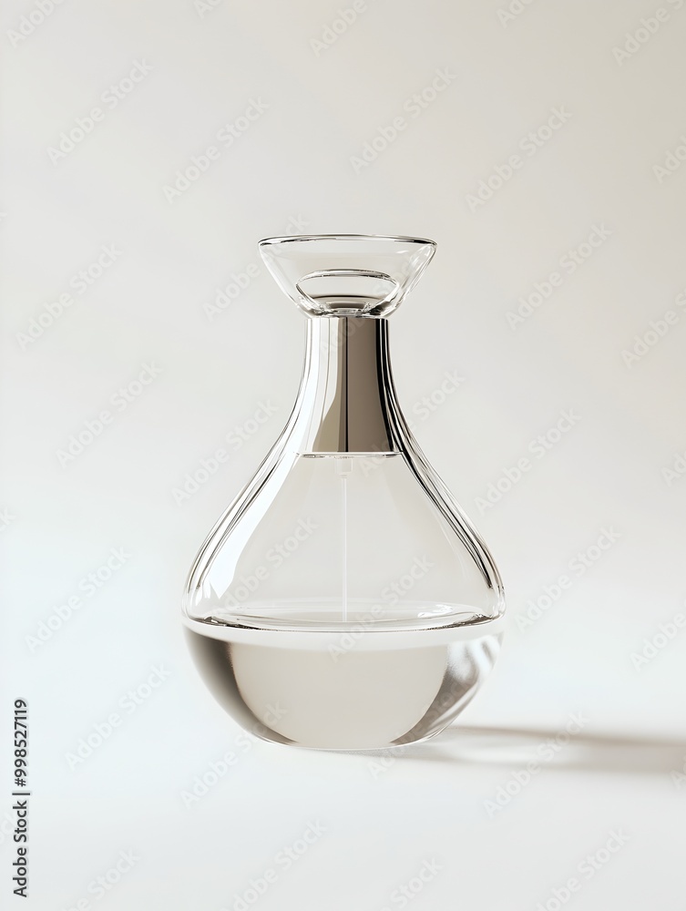 Sleek and Understated Perfume Bottle in Chiaroscuro Lighting on Isolated White Background Sleek and Understated Perfume Bottle in Chiaroscuro Lighting on Isolated White Background
