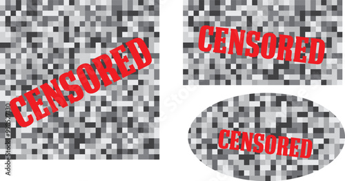 Censor pixel sign bar Censorship square vector eps10.