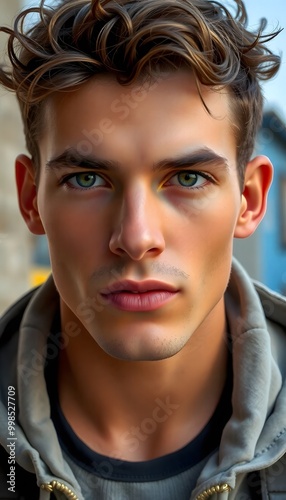 portrait of attractive Andorran young man photo