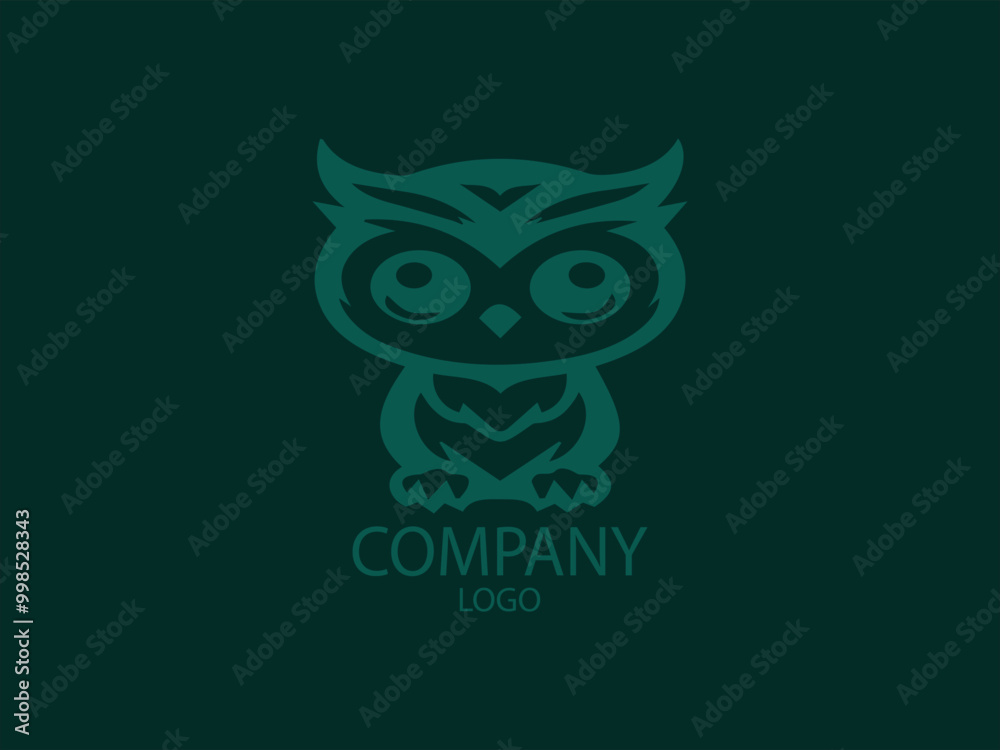 Fototapeta premium Vector Logo of a Cute Cartoon Owl, the Smart One Flying High, Illustration of an Owl Flying, an Excited Ghost in the Air
