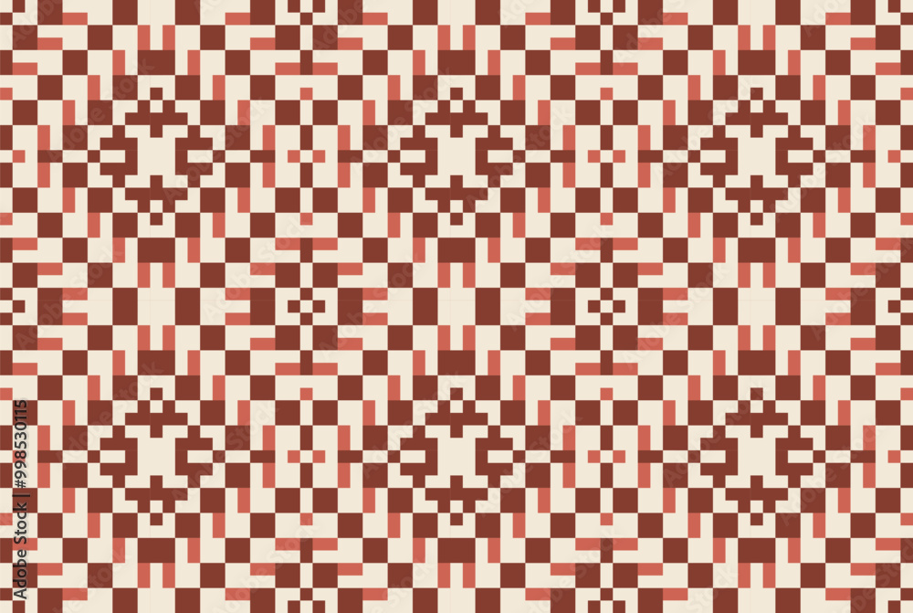 Fototapeta premium Fabric Pattern Traditional Japanese Patternfolk Embroidery, Aztec Geometric Ornament Print. Design for Carpet, Wallpaper, Clothing, Wrapping, Fabric