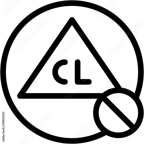 Vector Icon No Bleaching, Bleach, Shapes And Symbols, Detergent, Disinfectant