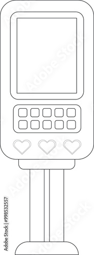  Digital parking time and payment meter machin .lineart,vector,image.Art & Illustration.