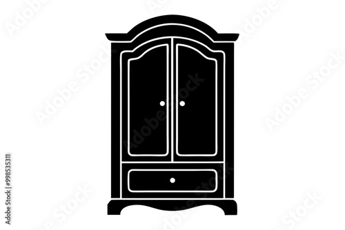 armoire icon silhouette vector Silhouette - Transparent Background Clip art 