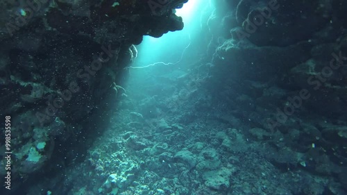 Play of light and shadow in the Red Sea caves