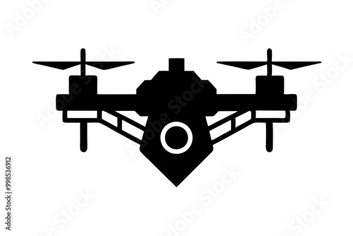 A modern drone silhouette vector,icon illustration on white background.