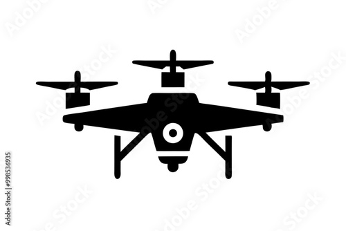 A modern drone silhouette vector,icon illustration on white background.