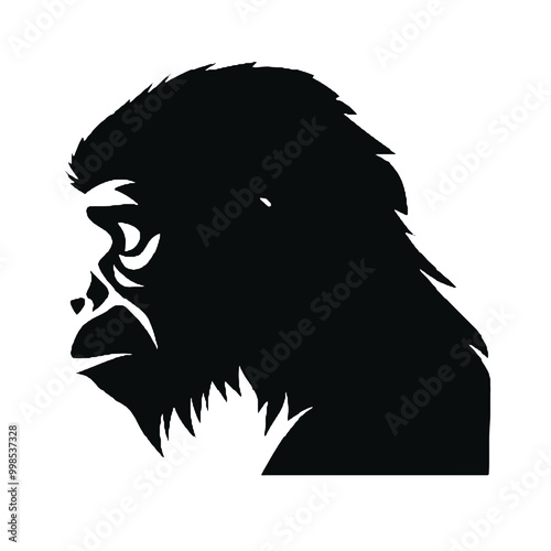 Stylized Chimpanzee Silhouette – Wildlife Vector for Designers photo