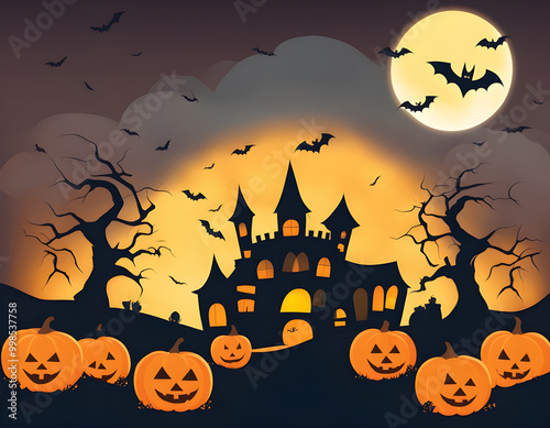 Halloween theme creative background photo