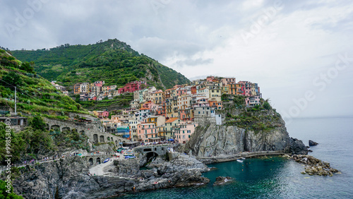 03_Panorama of the village of Manarola, one of the famous Cinque Terre, Italy.