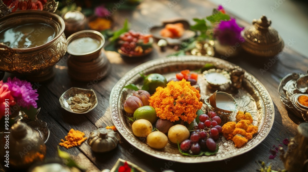 Minimalist background highlighting Indian traditions during Navratri and Durga Puja, perfect for cultural advertisements and festive worship ceremonies.

