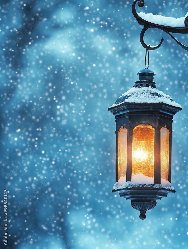 Lantern Light in a Snow-Covered Winter Wonderland Lantern Light in a Snow-Covered Winter Wonderland