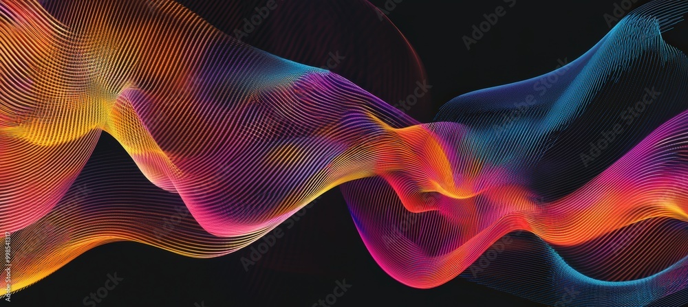 Obraz premium Dynamic Abstract Background with Vibrant Multicolored Flowing Lines