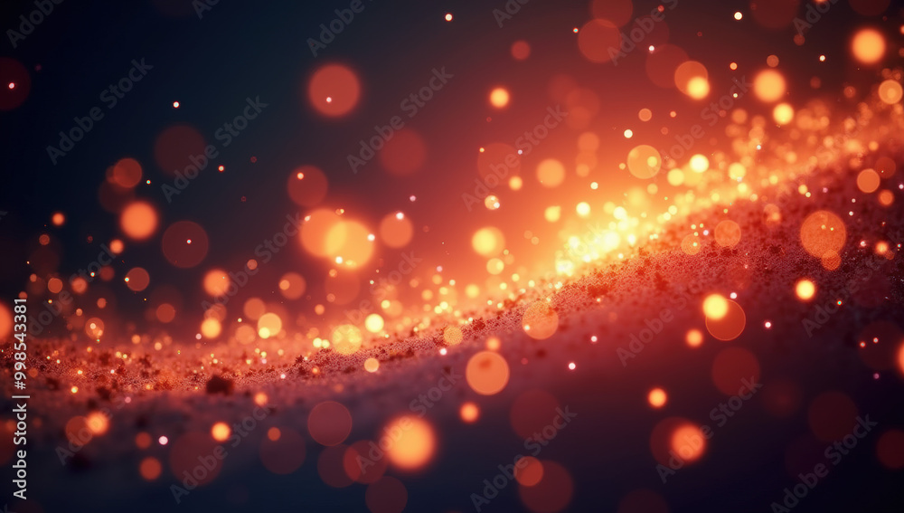 Glowing particles create a mesmerizing effect in low-light setting Glowing particles create a mesmerizing effect in low-light setting