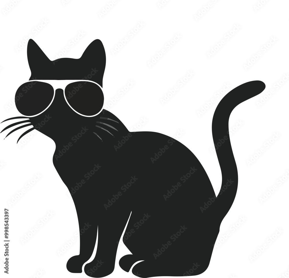 Obraz premium A cat is wearing sunglasses vector image
