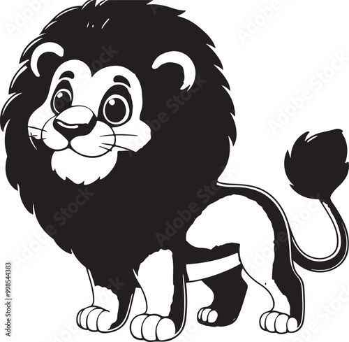 Lion cartoon character vector image photo