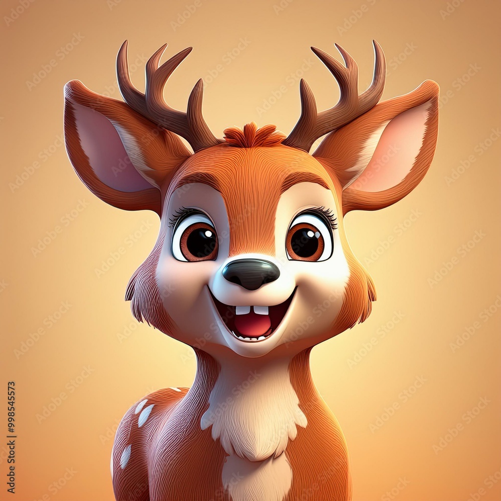 cute deer with smiling expression vector cute deer with smiling expression vector