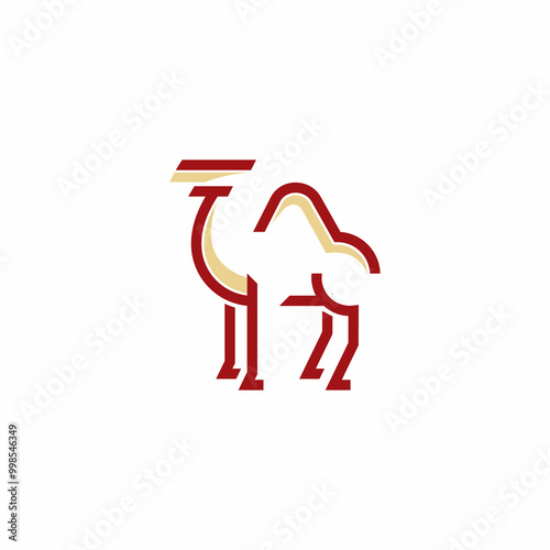 simple camel logo for emblem or icon