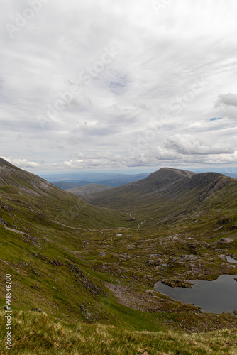 Hiking route across Carn Eighe, Glen Affric Scottish highlands