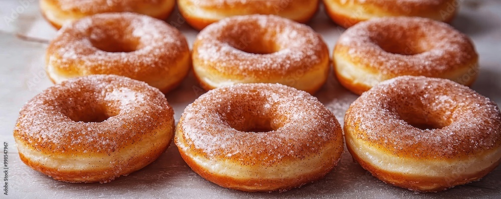 Delicious, freshly made donuts dusted with powdered sugar, perfect for dessert cravings and sweet indulgence. Delicious, freshly made donuts dusted with powdered sugar, perfect for dessert cravings and sweet indulgence.