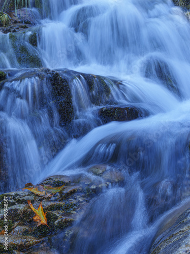 Autumn in Aitzondo erreka. Waterfall at Aitzondo erreka in the Aiako Harriak Natural Park, Euskadi